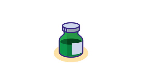 green medicine vial