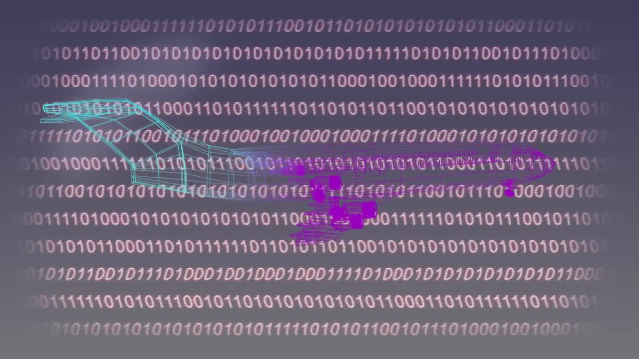 Animation of digital plane over data processing