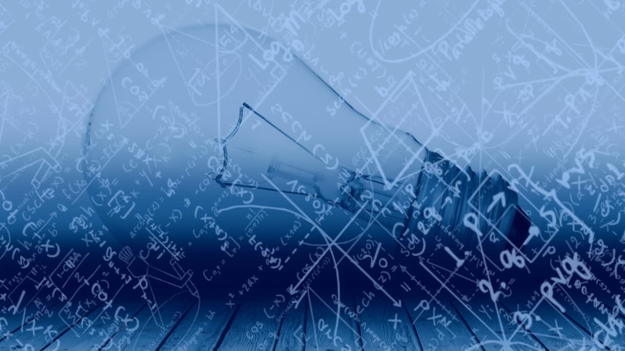 전구의 애니메이션과 과학 공식 데이터 처리