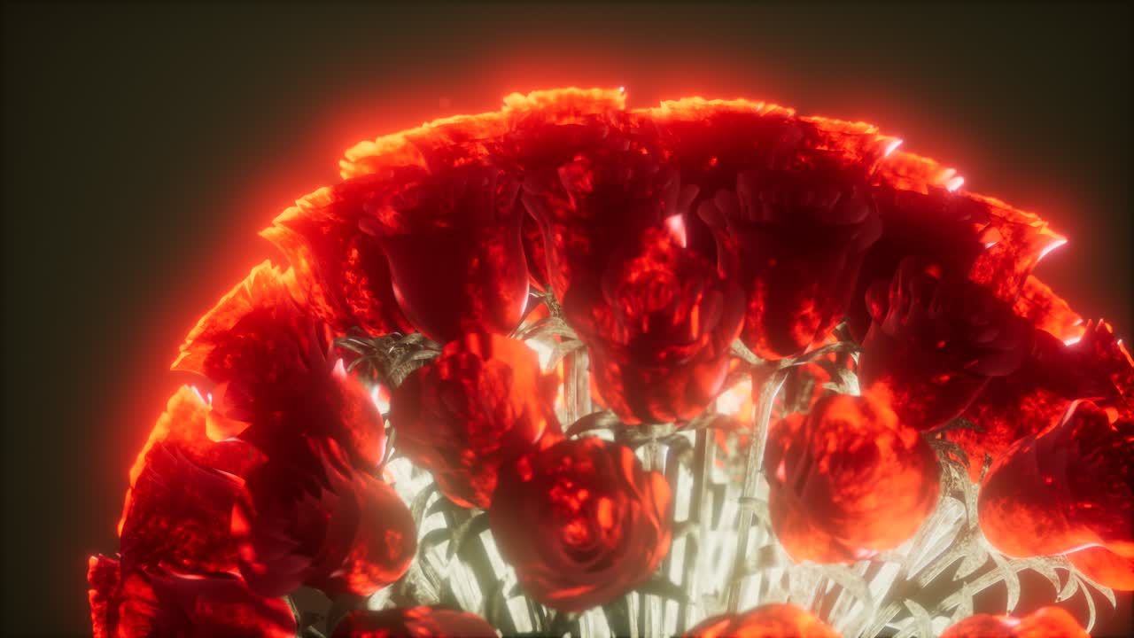 rosas en la oscuridad con luz