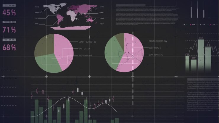 Animation of shapes over data processing