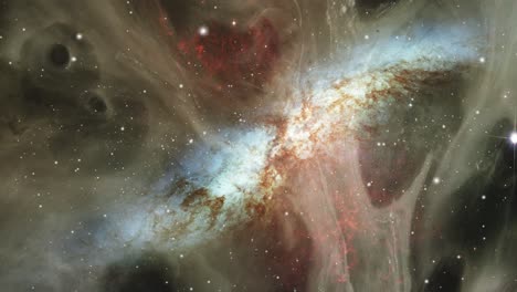 Nebelwolken-Und-Eine-Galaxie-Im-Großen-Universum