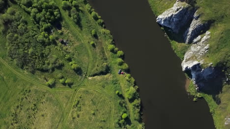 aerial view of a river and its surroundings