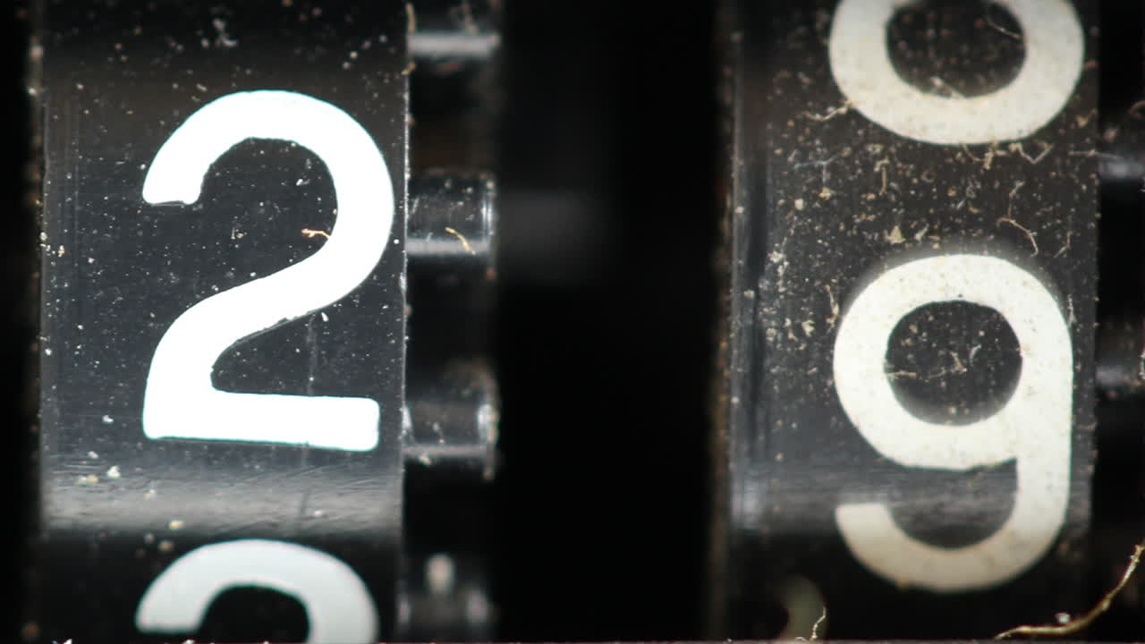 Closeup of counter ticking numbers