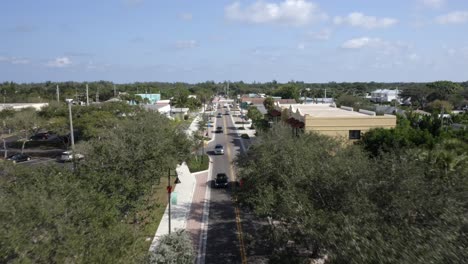 hobe sound, florida flying over downtown 4k aerial