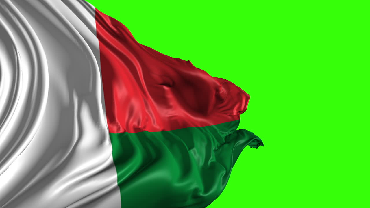 Bandiera del Madagascar su schermo verde