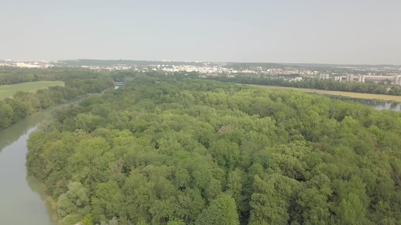 France, Paris suburbs, small town by the river