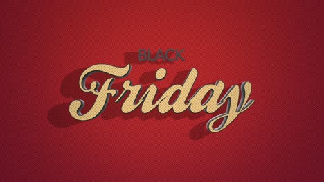 retro black friday text in 80s style on a red grunge texture
