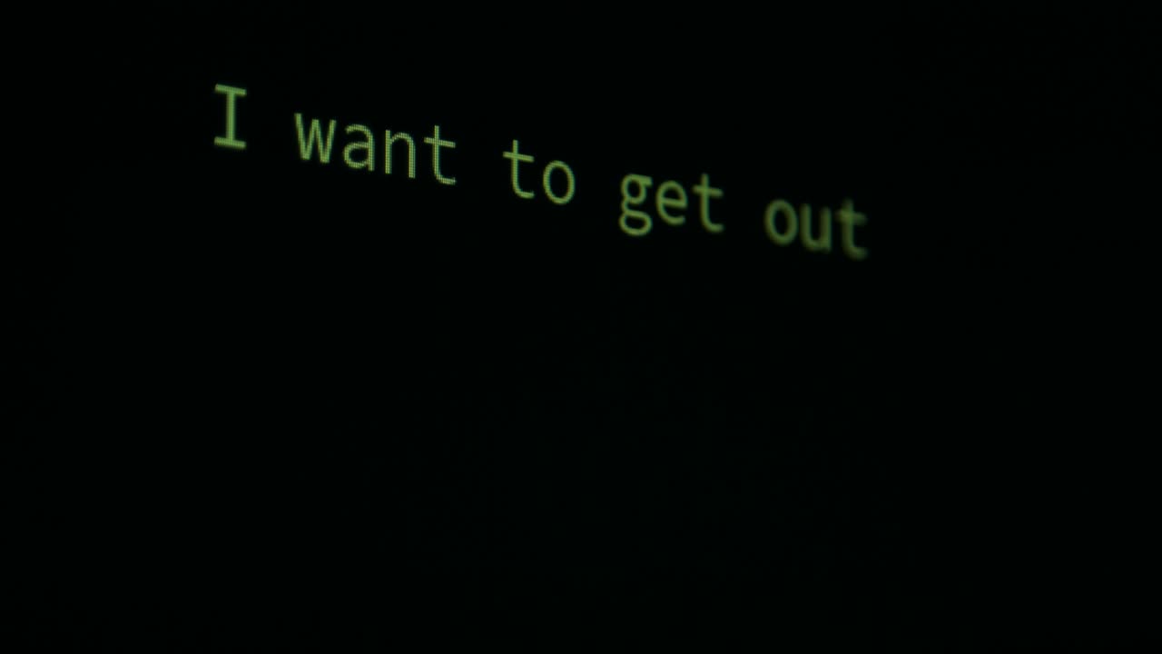 una declaración de inteligencia artificial a través del chat de la pantalla de la computadora