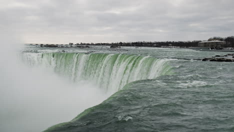 large view of top side of niagara falls-ontario-american waterfalls