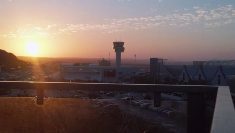 panning from right to left showing the control tower of curacao international airport