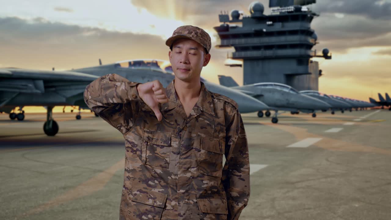 Disapproving Military Personnel on Aircraft Carrier Deck