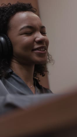 woman listening to music