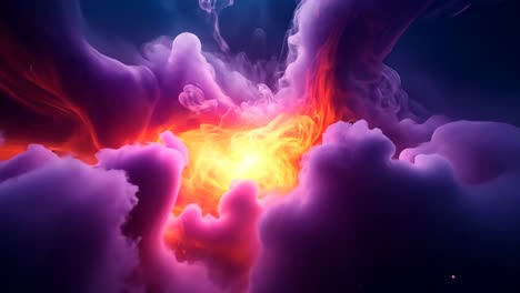 vibrant swirling clouds of fire and smoke in dramatic colors