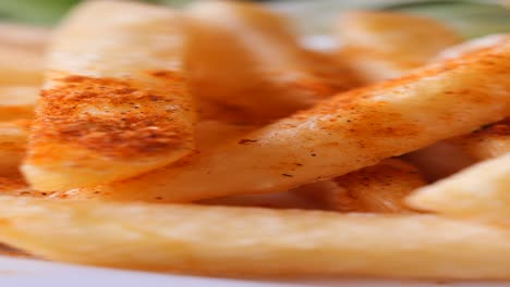 close-up of seasoned french fries