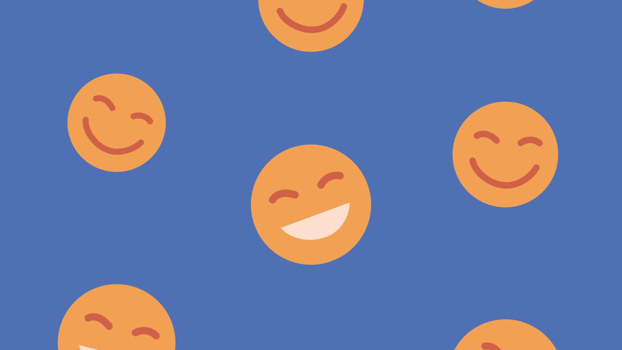 emoticones caras sonrientes patrón de animación