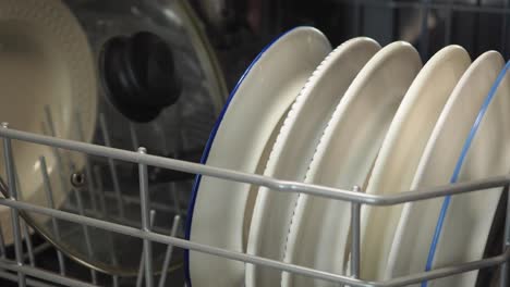 dishes and pots in dishwasher