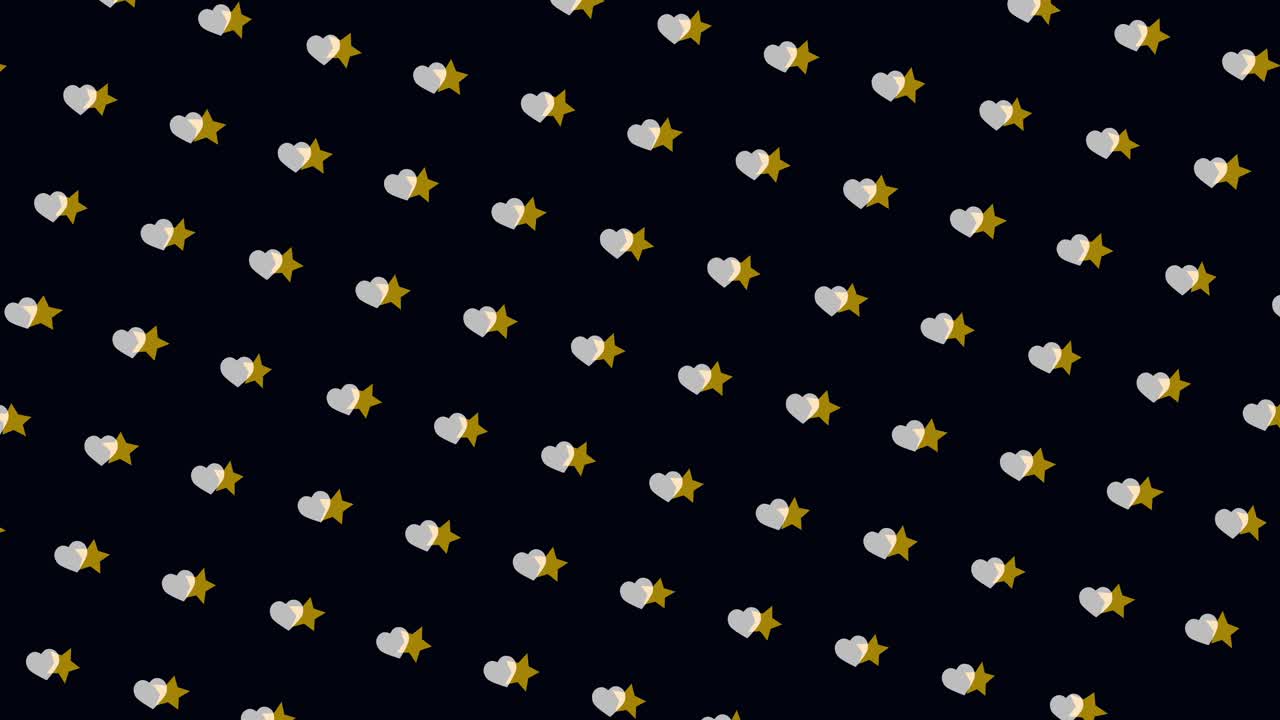 Stars and Hearts Pattern on Dark Background