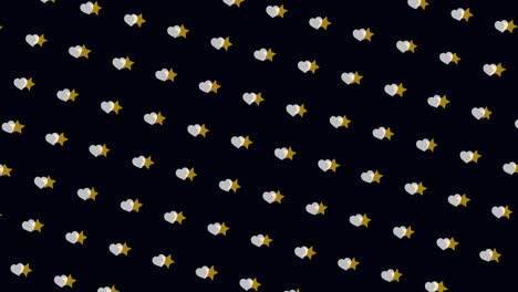 patrón de estrellas y corazones en fondo oscuro
