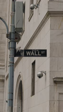 wall street sign in new york city