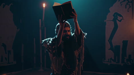 ritualistic ceremony with a mystic