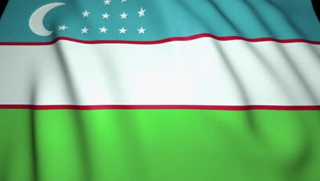 waving realistic uzbekistan flag, 4k background, loop animation