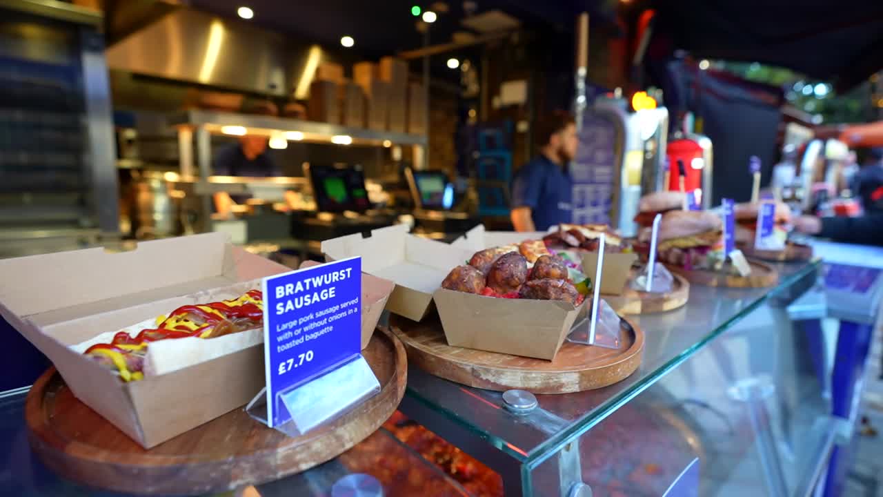 Bratwurst Sausage at a London Street Food Market