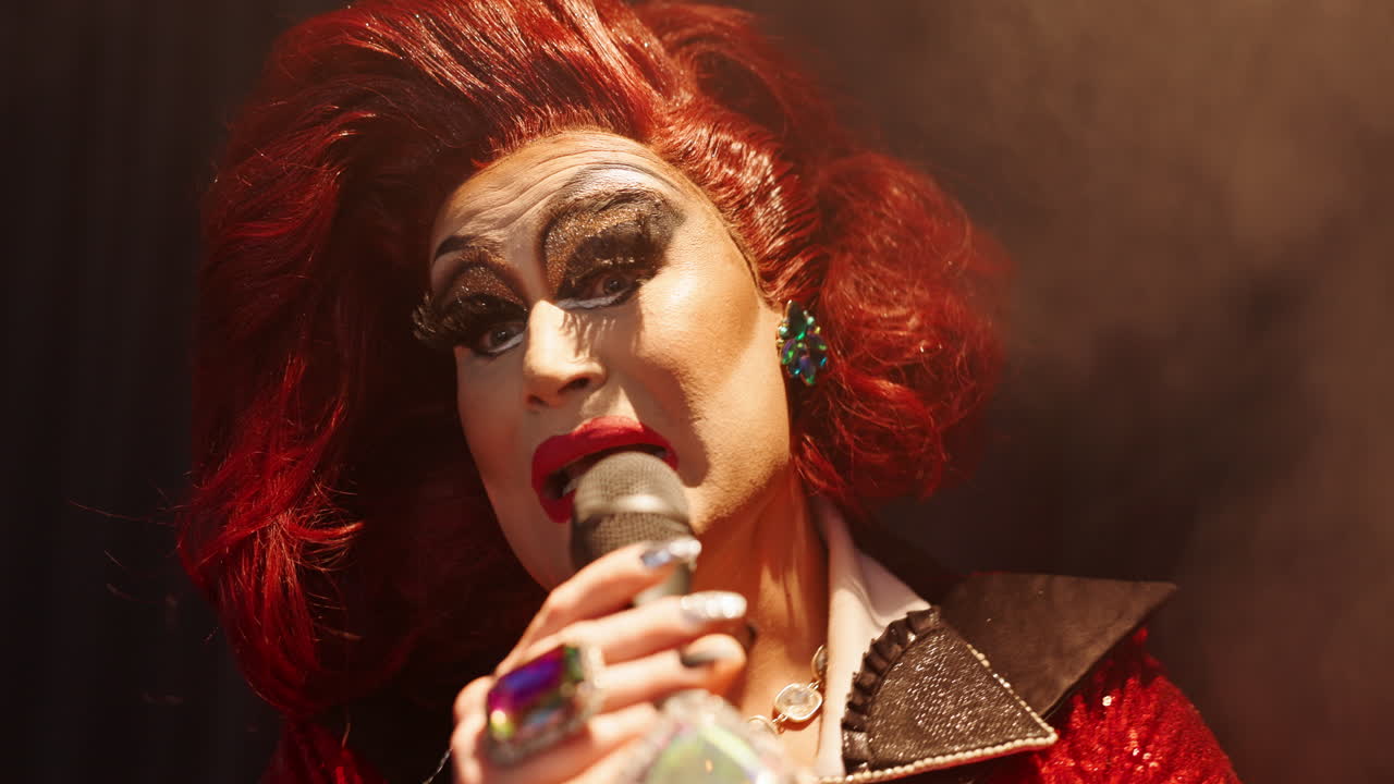 Drag queen performing on stage