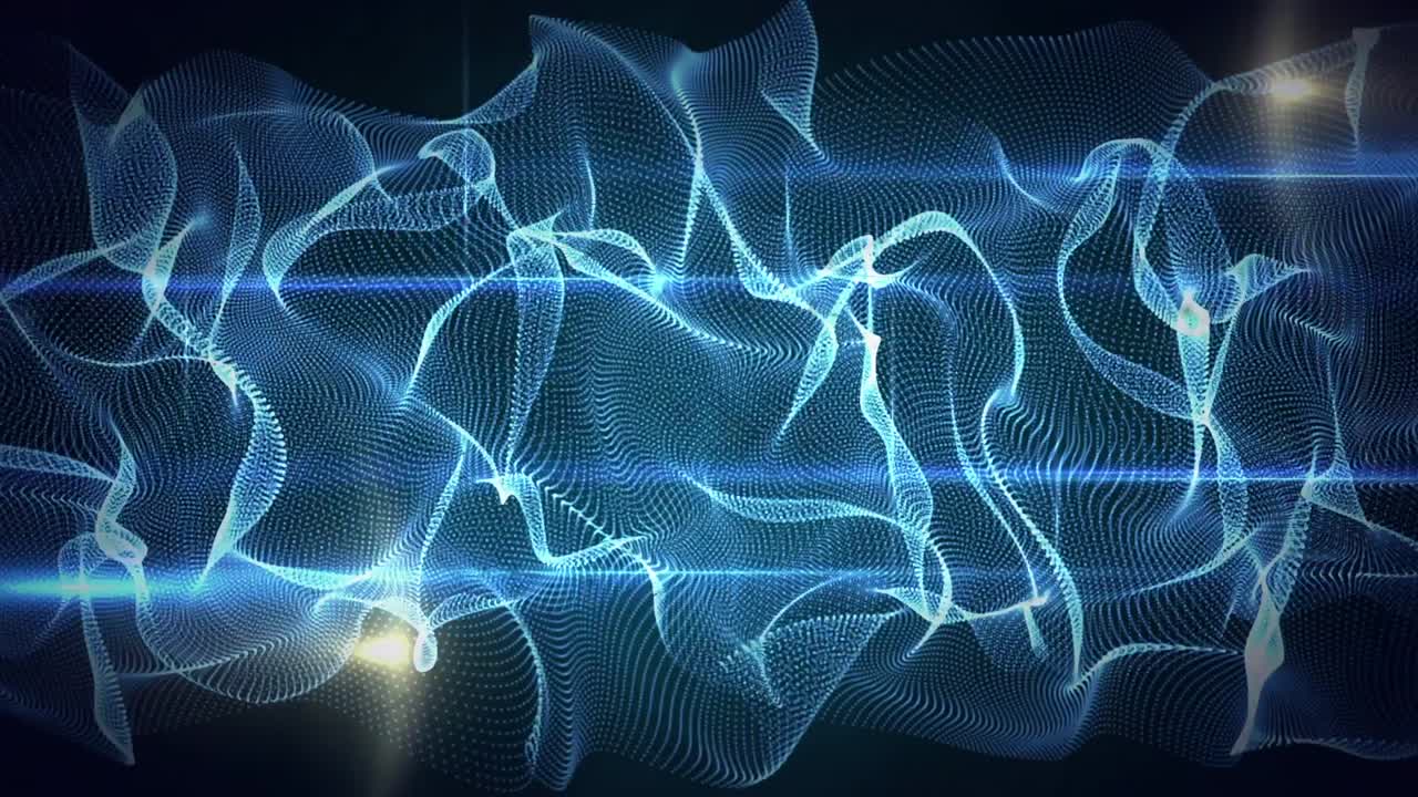 анимация светящихся соединений, вращающихся в туннеле светящихся огней