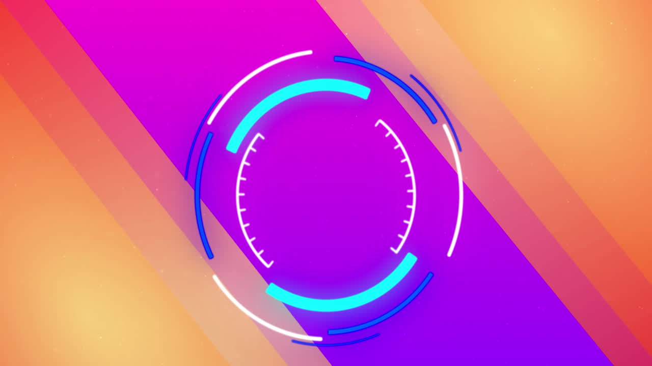 animación de la exploración del alcance y las formas sobre fondo púrpura