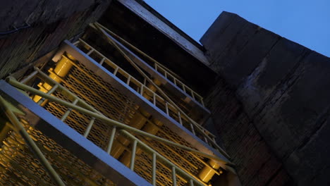 industrial staircase at dusk