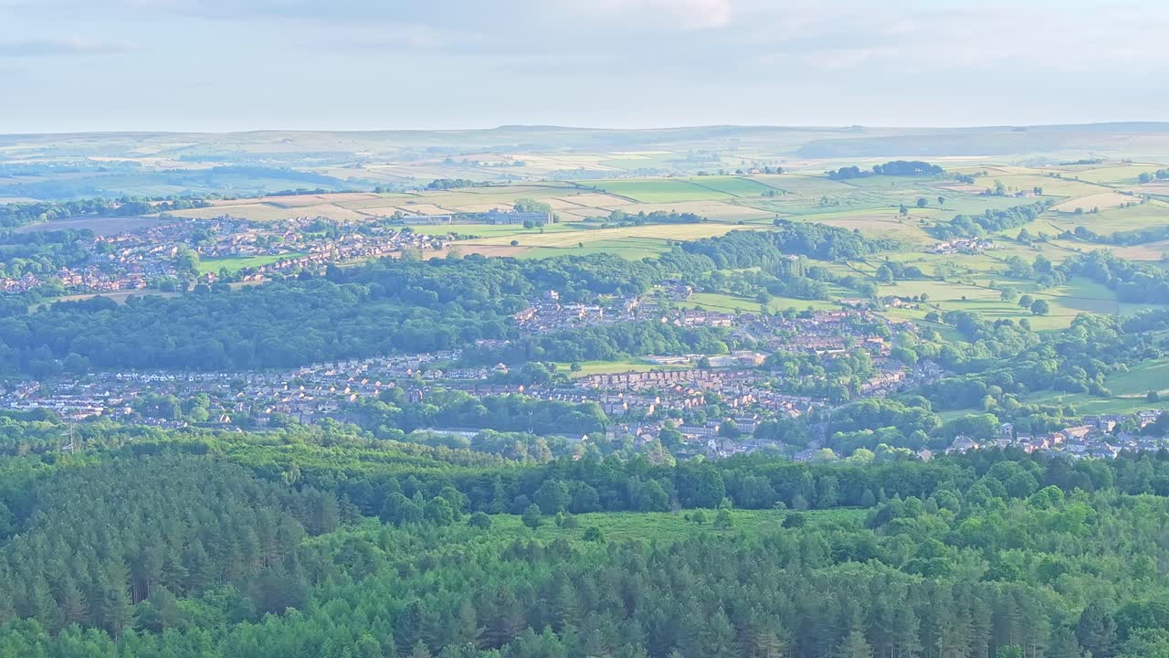 Stunning Aerial View of a Picturesque Valley Town