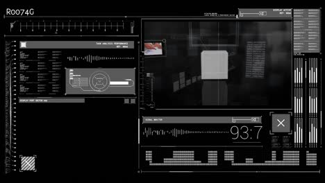 animation of data processing over black background