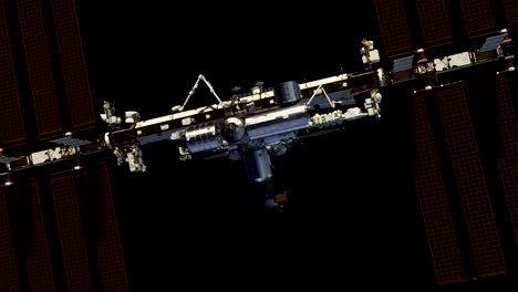 4k. flight of international space station. alpha channel.