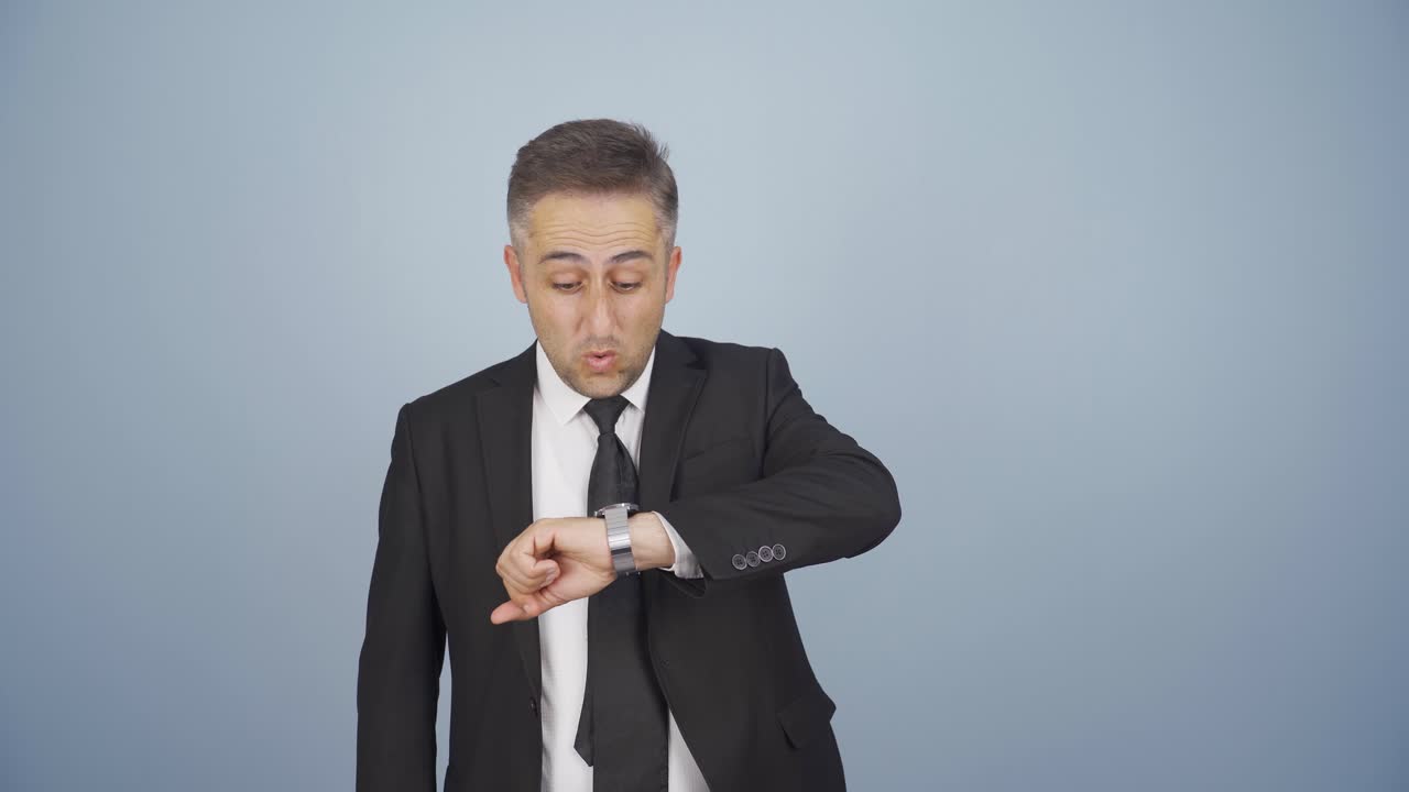 Businessman with time pressure.
