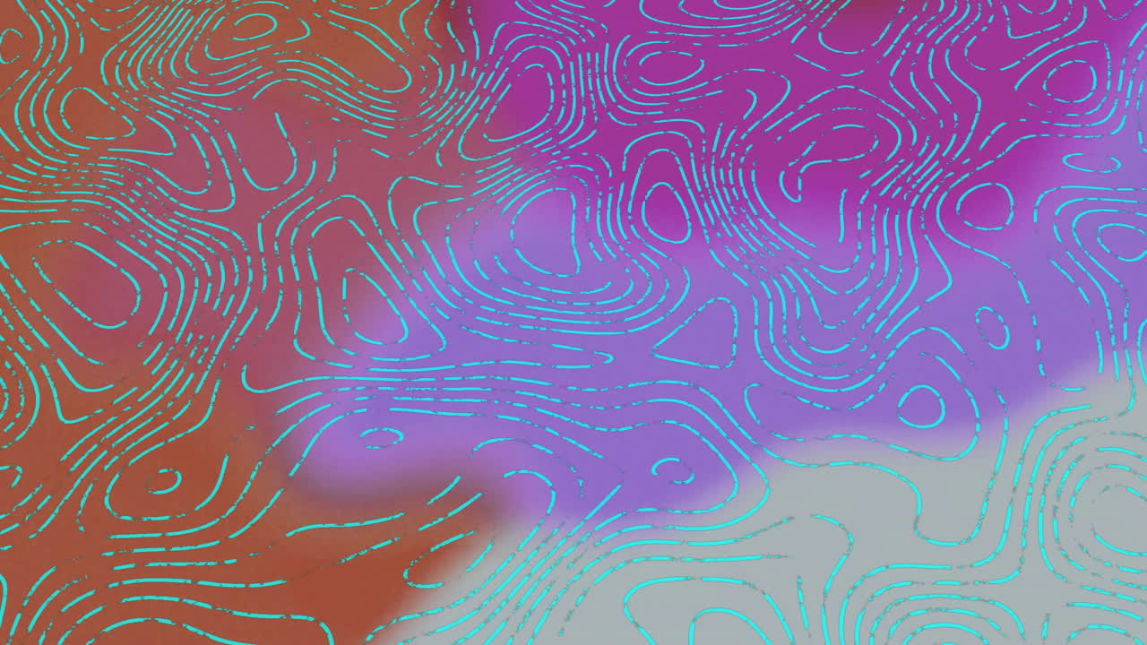 Swirling blue lines creating animation over vibrant red and purple background