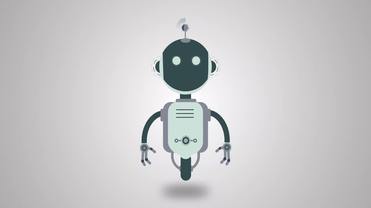 animación del icono del robot ai en un fondo blanco