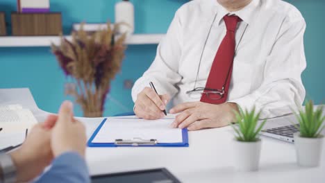 close-up of depressed man at psychologist session.