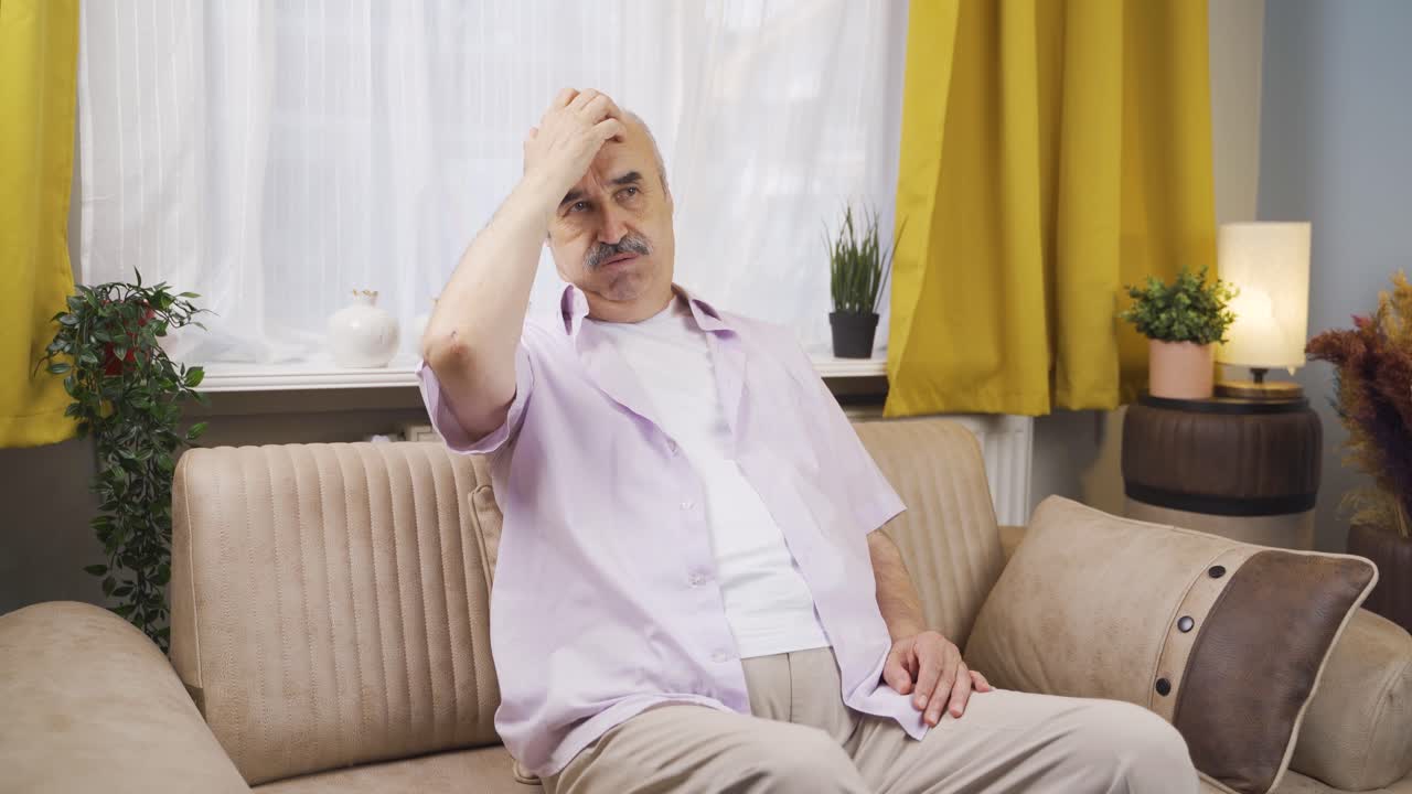 Stressed old man.