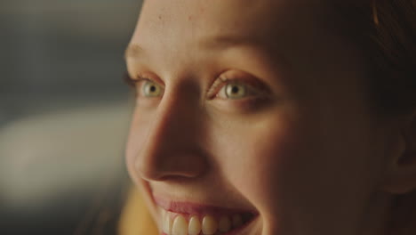 close-up of young woman smiling