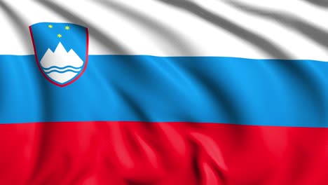 flag of slovenia with fabric structure in the wind (loopable)