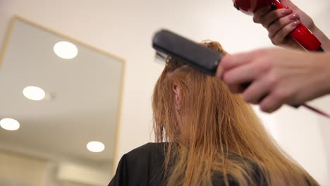 hair styling in salon
