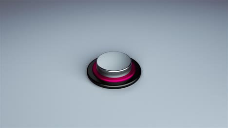 botón de empuje redondo bordeado por un anillo metálico - objeto para el diseño, telón de fondo de renderización 3d