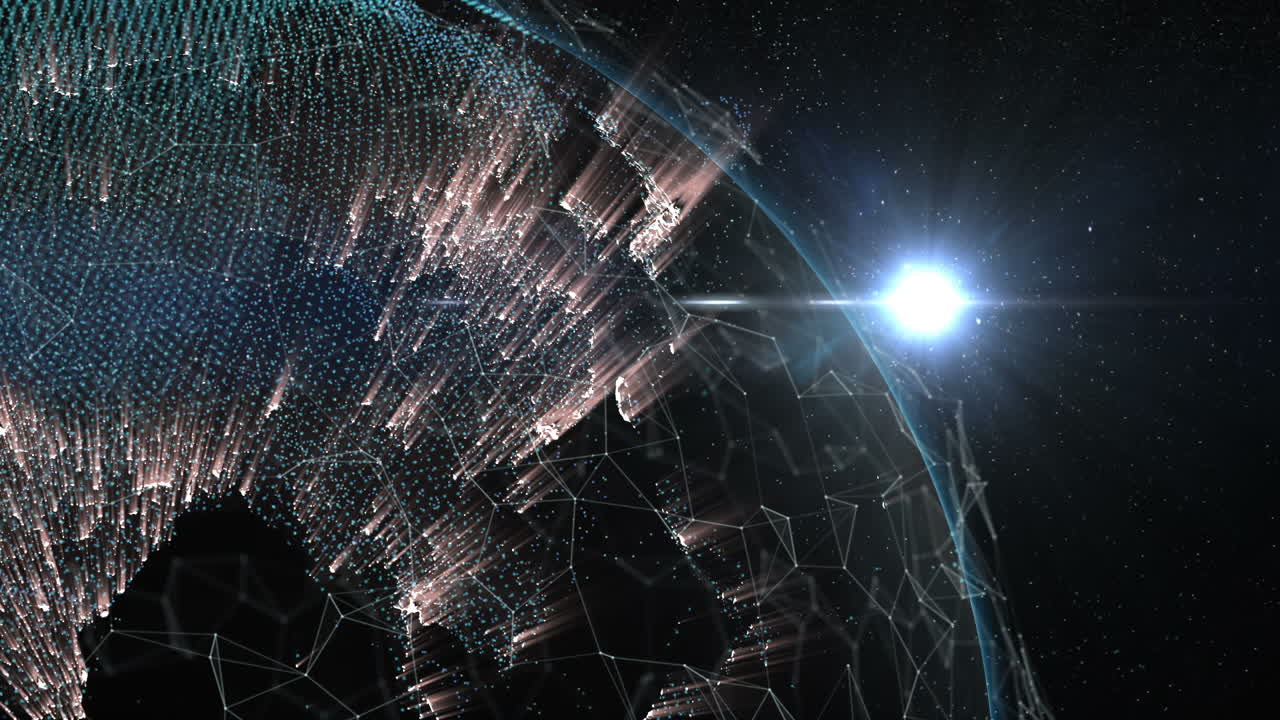 cerca de la tierra girando sobre sí misma