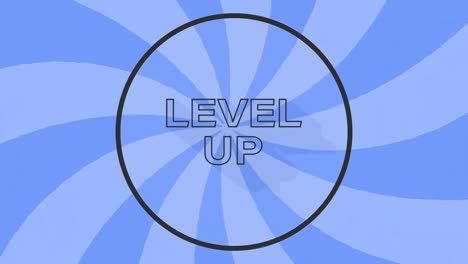 animation of level up text over shapes