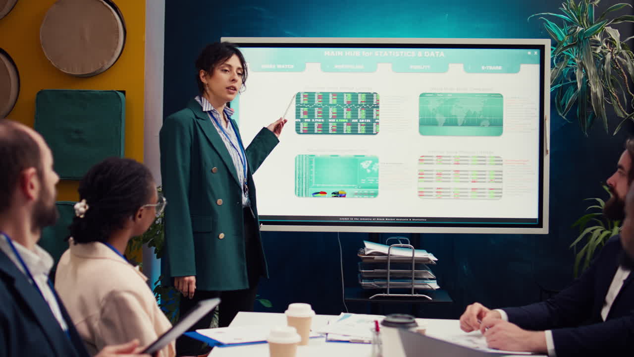 마케팅 전문가는 인포그래픽을 연구하여 시장 경향을 평가합니다.