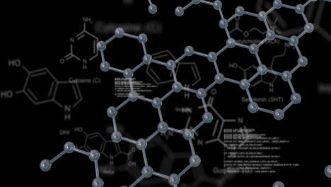 estructura molecular y fórmulas químicas, animación de la investigación científica