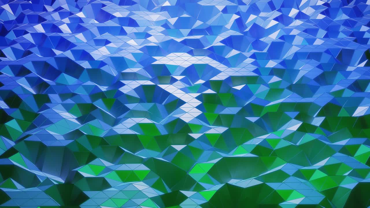 estilo creativo abstracto bajo fondo poli en 4k. ondas abstractas se mueven en superficie brillante en bucle. animación suave y sin costuras. simple geometría minimalista bg. color de gradiente azul
