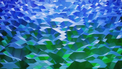 stylish creative abstract low poly background in 4k. abstract waves move on glossy surface in loop. smooth soft seamless animation. simple minimalistic geometric bg. blue gradient color