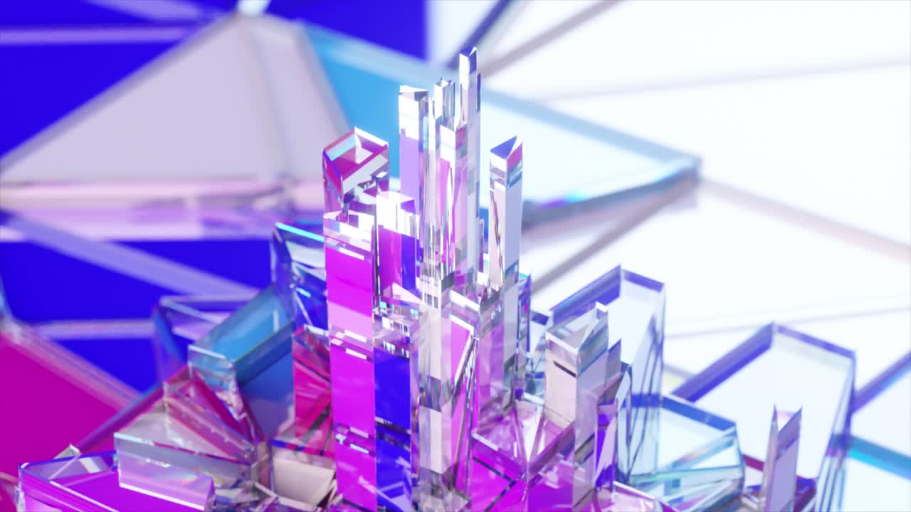 추상적인 크리스탈 도시 풍경